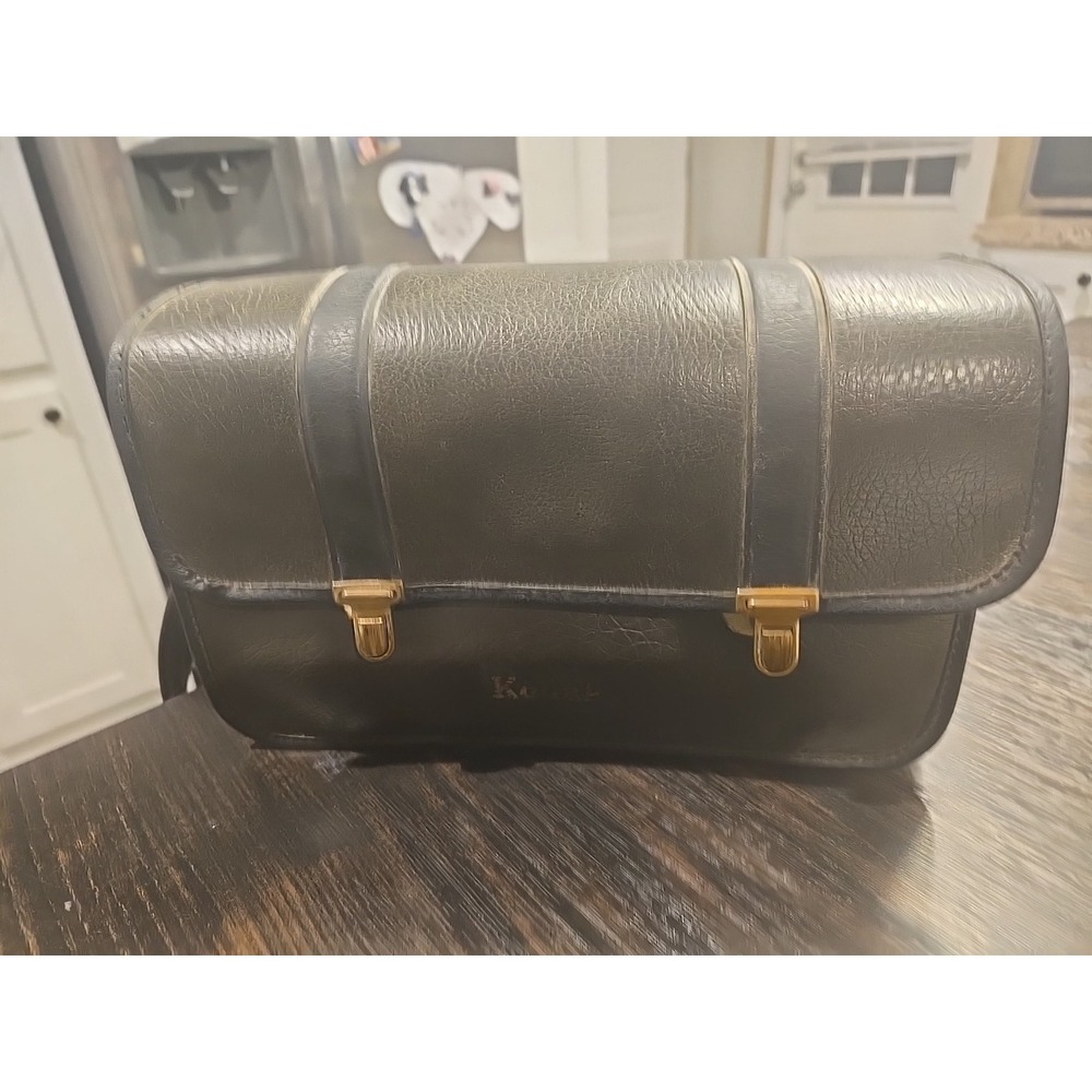 Vintage Kodak Camera Bag Leather Brown And Black